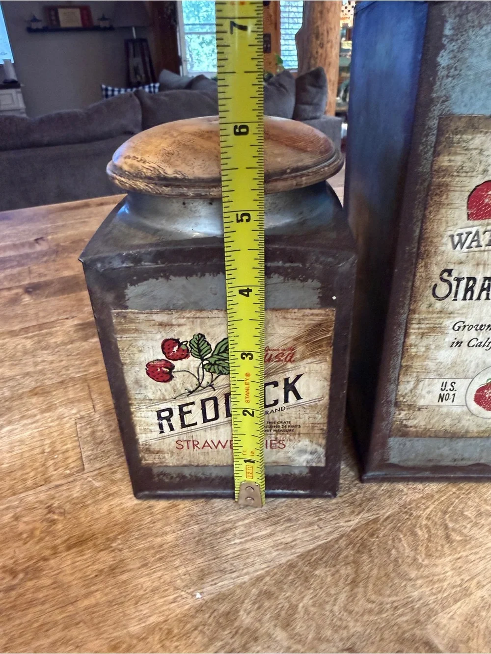 Metal Rustic Strawberry Canisters set of 3